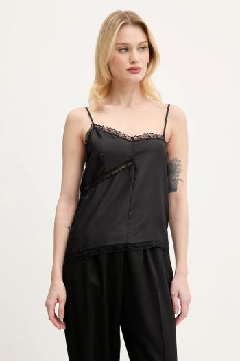 Hodvábna blúzka MM6 Maison Margiela dámska, čierna farba, jednofarebná, S52NC0344.M35244