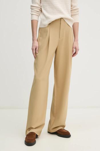 Nohavice Calvin Klein Jeans dámske, zelená farba, strih chinos, vysoký pás, J20J225343