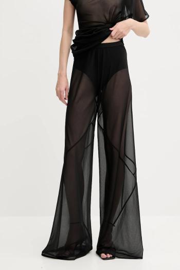 Nohavice Rick Owens Lilies čierna farba, rovný strih, vysoký pás, LI01E4334OT
