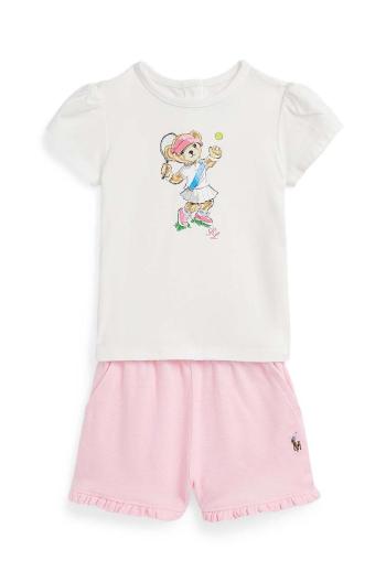 Detská bavlnená súprava Polo Ralph Lauren biela farba