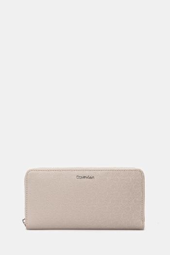 Peňaženka Calvin Klein dámska, béžová farba, LV04F1073G