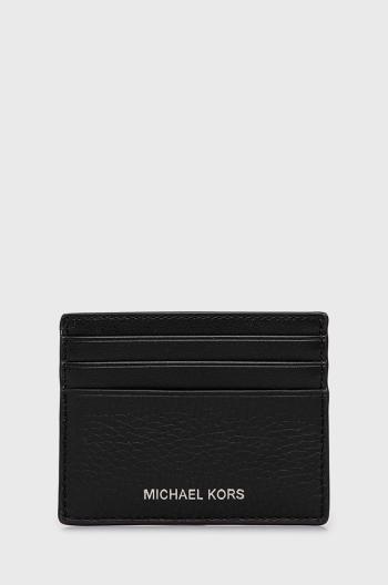 Kožené puzdro na karty Michael Kors pánsky, čierna farba