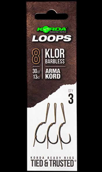 Korda hotové montáže loop rigs klor barbless - háčik 8 nosnosť 30 lb