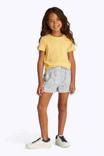 Detské bavlnené tričko Tommy Hilfiger žltá farba, KG0KG08527