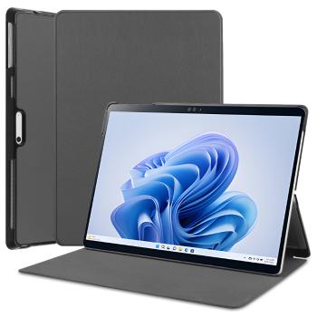 LEATHER Zaklápací kryt pre Microsoft Surface Pro 9 / 10 / 11 šedý