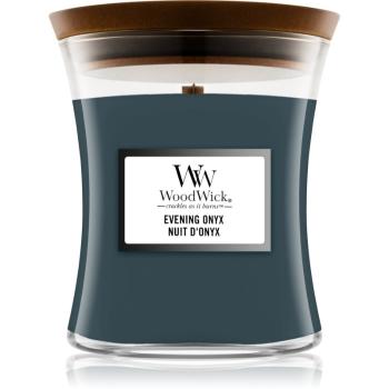 Woodwick Evening Onyx vonná sviečka s dreveným knotom 275 g