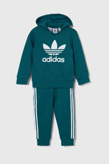 Detská tepláková súprava adidas Originals HOODIE SET zelená farba, IX5166