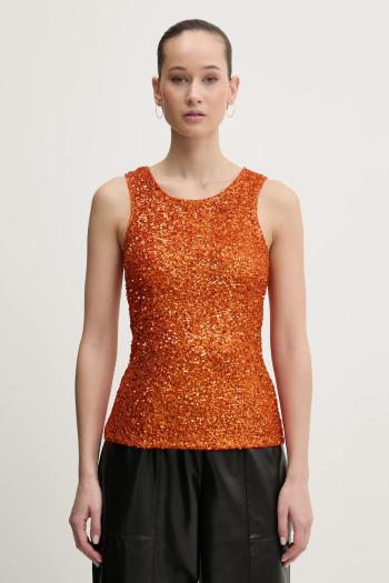 Top Never Fully Dressed Rust Sequin oranžová farba, NFDTO1615