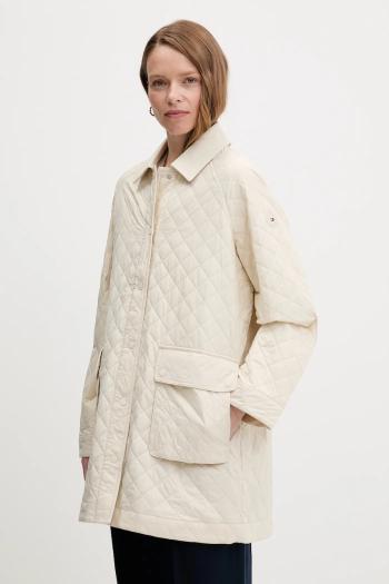 Bunda Tommy Hilfiger béžová farba, prechodná, WW0WW46448