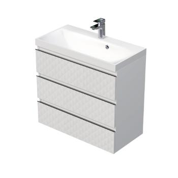 Kúpeľňová skrinka s umývadlom SAT Cube Way 80x71x40 cm biela mat CUBE3D803ZB