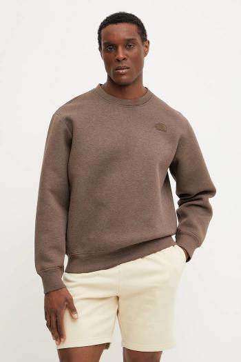 Mikina The North Face Crew Neck Sweatshirt pánska, hnedá farba, melanžová, NF0A8AMA2QI1