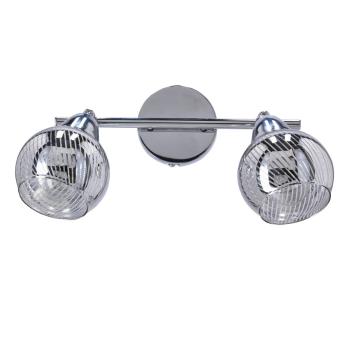 Stropná lampa Virginia s chrómovým pásikom, zrkadlové tienidlo e14