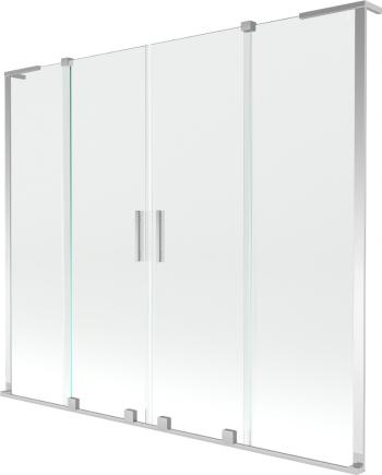 MEXEN/S - Velar L Duo dvojkrídlová posuvná vaňová zástena 170 x 150, transparent, chróm 896-170-003-02-01