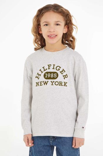 Blúzka Tommy Hilfiger šedá farba, vzorované