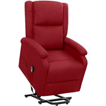 Zdvíhacie polohovacie kreslo vínové textil, 329702