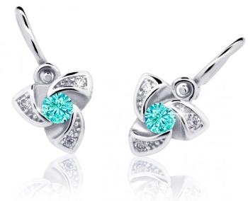 Cutie Jewellery Detské náušnice z bieleho zlata C2203-10-X-2 svetlo zelená