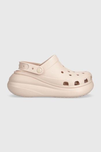 Šľapky Crocs Classic Crush Clog dámske, ružová farba, na kline, 206121