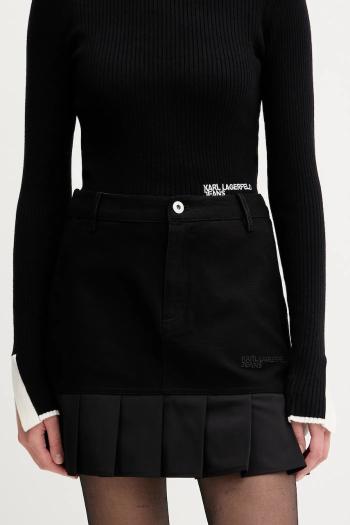Sukňa Karl Lagerfeld Jeans čierna farba, mini, áčkový strih, A3W12012