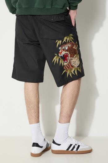 Šortky Maharishi Maha Tiger Loose Snoshorts pánske, čierna farba, 5099.BLACK
