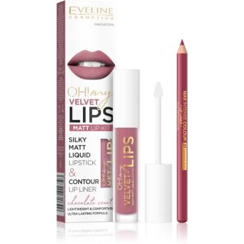 Eveline Cosmetics OH! my LIPS Velvet sada na pery 13 Brownie Biscotti 1 ks