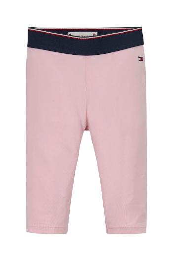 Legíny pre bábätká Tommy Hilfiger ružová farba, jednofarebné, KN0KN01955