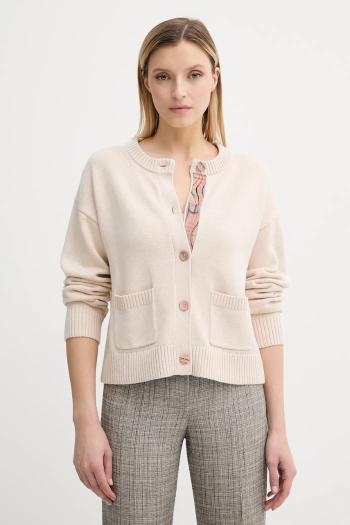 Vlnený kardigán PS Paul Smith béžová farba, W2R-585N-T31330