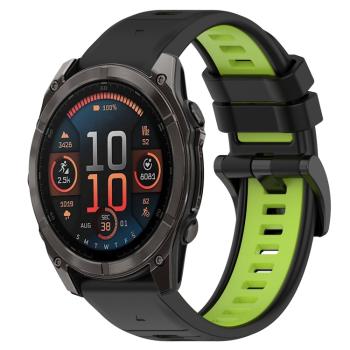 SPORTY Vymeniteľný silikónový remienok Garmin Fenix 8 47mm čierny-zelený