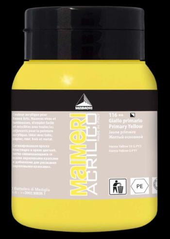 MAIMERI ACRILICO - Akrylové farby 116 - primary yellow, 0,5 L