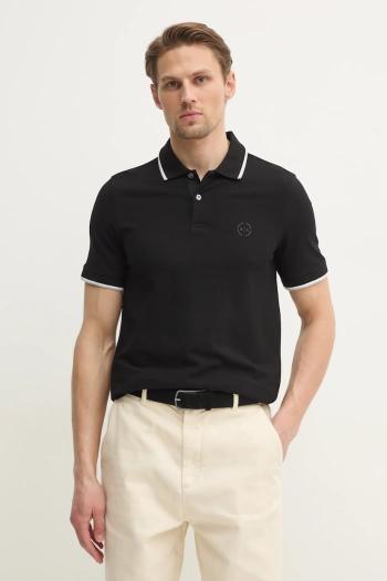 Bavlnené polo tričko Armani Exchange čierna farba, jednofarebné, 8NZF75 Z8M5Z