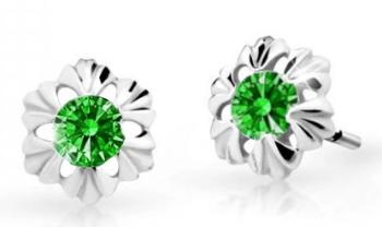 Cutie Jewellery Detské náušnice z bieleho zlata C2213-30-X-2 zelená