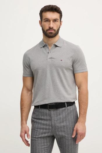 Polo tričko Tommy Hilfiger pánske, šedá farba, vzorované, MW0MW37309
