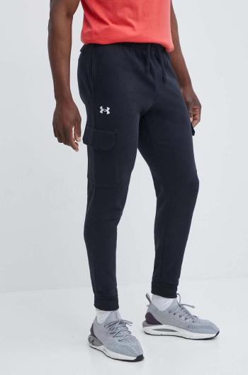 Tepláky Under Armour čierna farba, jednofarebné