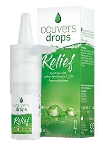 OCUVERS drops Relief očné kvapky s obsahom hyaluronátu sodného 0,21 % 10 ml