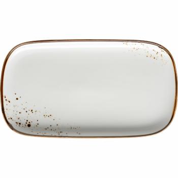 Mäser Obdĺžniková tácka Pintar White hnedé bodky 25 x 14 x 2 cm, S