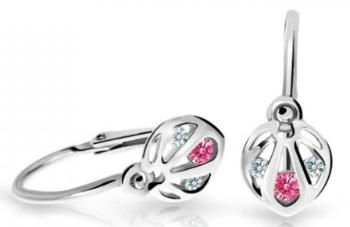 Cutie Jewellery Slušivé detské náušnice z bieleho zlata C2265-10-X-2 fuchsiová