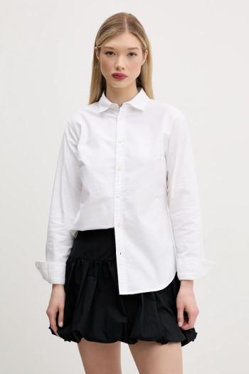 Bavlnená košeľa Superdry dámska, biela farba, slim, s klasickým golierom, W4010473A-KKJ