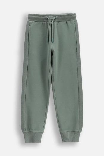 Detské tepláky Coccodrillo zelená farba, jednofarebné, SAGE TIME BOY KIDS