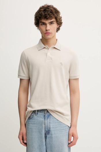 Polo tričko Abercrombie & Fitch pánske, béžová farba, jednofarebné, KI124-5229