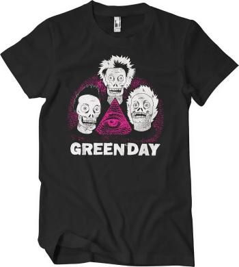 Green Day Tričko Skulls Unisex Black L