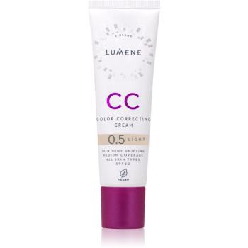 Lumene Color Correcting CC krém pre jednotný tón pleti SPF 20 odtieň 0.5 Light 30 ml