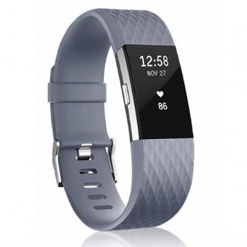 BStrap Silicone Diamond (Large) remienok na Fitbit Charge 2, dark gray (SFI002C05)