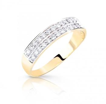 Cutie Jewellery Oslnivý prsteň zo žltého zlata so zirkónmi Z8037-10-X-1 55 mm