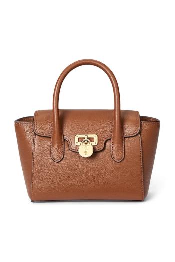 Kožená kabelka Lauren Ralph Lauren hnedá farba, 431969349