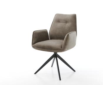Jedálenská stolička Zoa-Flex taupe vintage krížová podnož široká