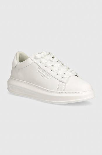 Kožené tenisky Karl Lagerfeld KAPRI MENS biela farba, KL52584