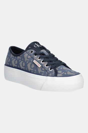Tenisky Calvin Klein Jeans VULC FLATF JACQUARD AOP tmavomodrá farba, YW0YW01965