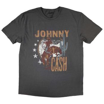 Johnny Cash tričko Cowboy Šedá XXL