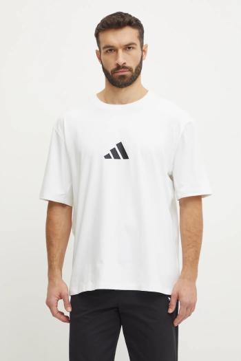 Tričko adidas Z.N.E. pánske, béžová farba, s potlačou, JC5482