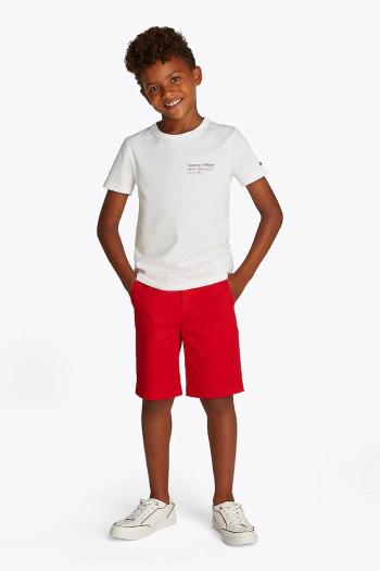 Detské bavlnené tričko Tommy Hilfiger biela farba, s potlačou, KB0KB09648