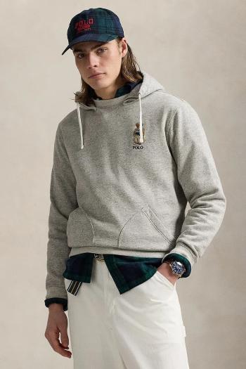 Mikina Polo Ralph Lauren šedá farba, s kapucňou, jednofarebná, 710971780